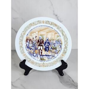 Limoges Tavern Philadelphia George Washington Year 1974 Porcelain 8 1/4" Plate
